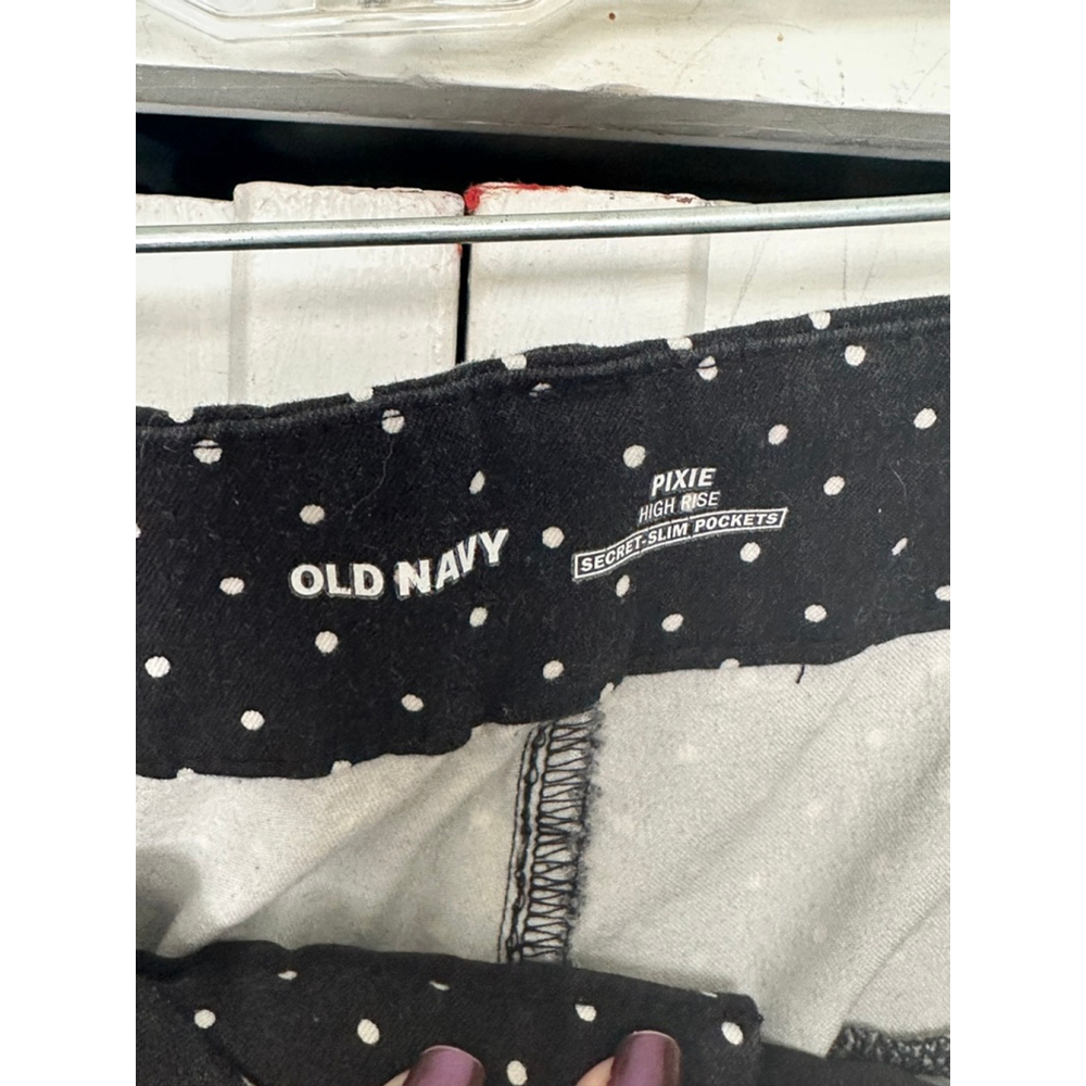 Size 18 polka dot Old Navy high waisted stretch pixie pant ankle length - Picture 4 of 7